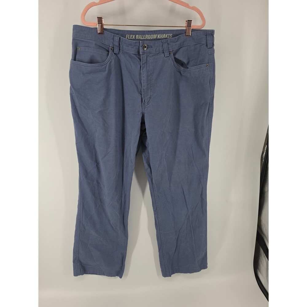 Duluth Trading Co Flex Ballroom Khakis Mens 38x30 Relaxed Fit Blue Gray Pants